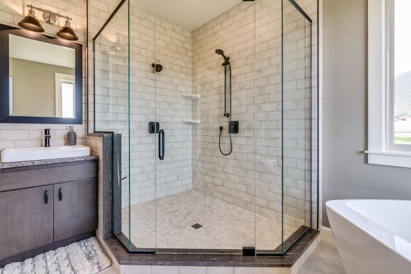 Corner Shower with Sliding Door